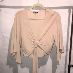 Tan crop top/ wrap top